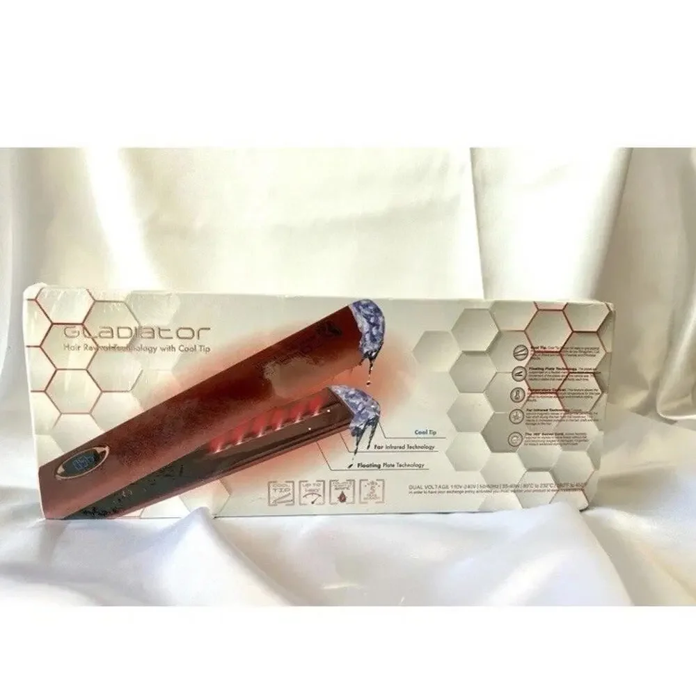 Royale Gladiator Professional Hair Straightener Cool Tip Rose Gold NIB Sealed